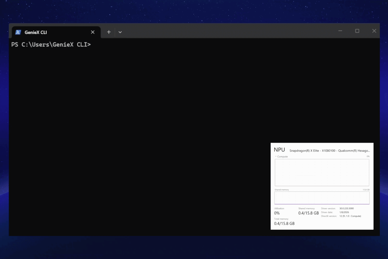 Running VLM in GenieX CLI on Windows